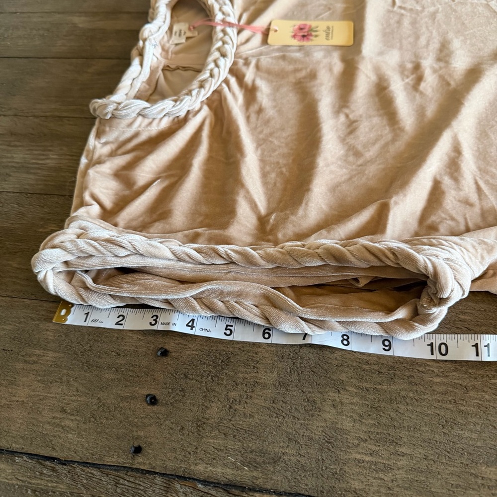 Entro Blush Velvet Braided Trim Top - Size L - Picture 13 of 13